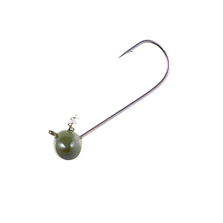 Owner Hooks Shaky Football Head - Green Pumpkin, 4/0 - 1/4 oz., 5051GP-044