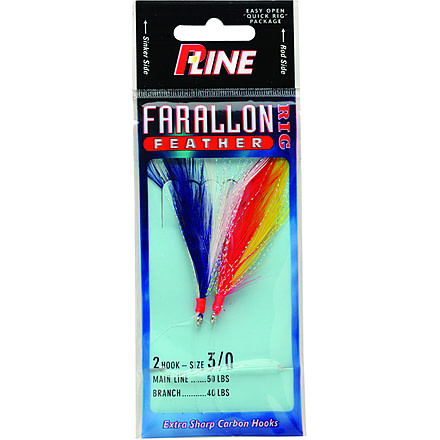 P-Line Farallon Feather 2 Hooks, Mix, Size 5/0, FF-5/0-MIX