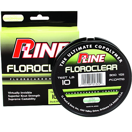 P-Line Floroclear Fluorocarbon Coated Mono 25lb 300yd Mist Green, FCCFMGF-25