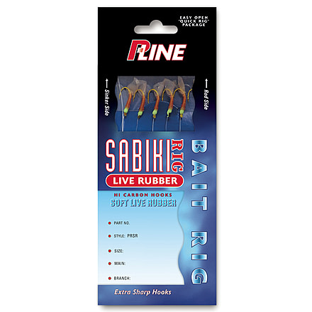 P-Line Red Rubber Sabiki Rig, L-Rubber Sabiki Rig, Size 10, PRSR-10
