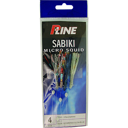 P-Line Sabiki Rig #4 Micro Squid 4 Hook Sabiki Rig, MSQ-44