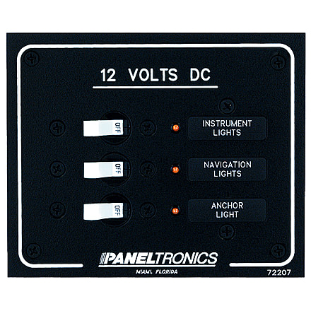 Paneltronics DC 3 Position Breaker Panel w/LEDs Standard 29768