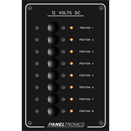Paneltronics Standard Panel - DC 8 Position Circuit Breaker w/LEDs 45257