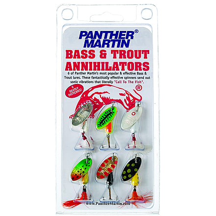 Panther Martin Spinner Kit, Assorted, #6, 1/4oz, 6/Pack, BA6