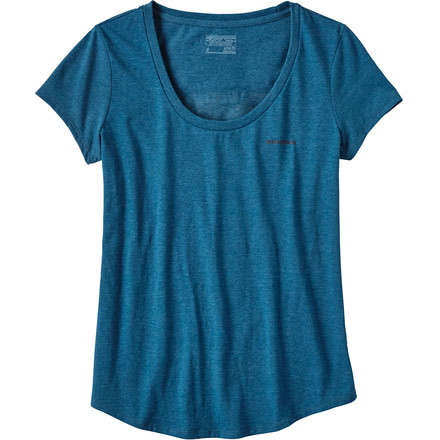 Patagonia Board Short Logo Cotton/Poly Scoop T-Shirt - Women's-Big Sur Blue-X-Small
