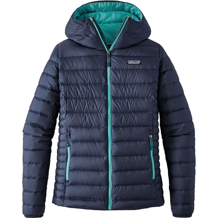 Patagonia Down Sweater Hoody - Women's-Navy Blue/Strait Blue-Small