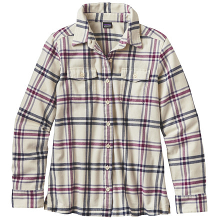 Patagonia Fjord Flannel Long Sleeve Shirt - Women's-Windrow/Violet Red-10