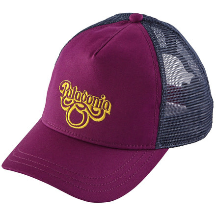 Patagonia Groovy Type Layback Trucker Hat - Women's-Violet Red
