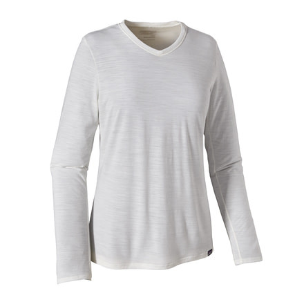 Patagonia Long Sleeve Merino Daily V-Neck T-Shirt - Womens-Birch White-Large