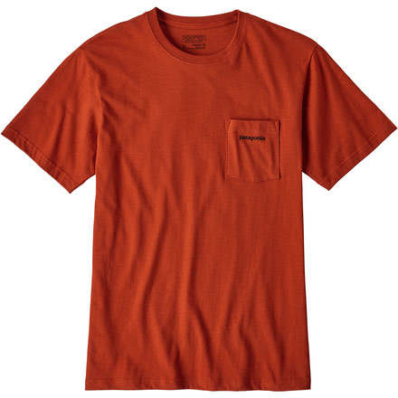 Patagonia P-6 Logo Cotton Pocket T-shirt - Men's-Roots Red-Small