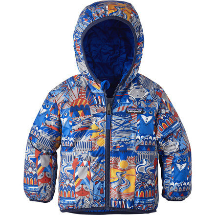 Patagonia Reversible Puff-Ball Jacket - Baby-Tributary Totem/Drifter Grey-12M