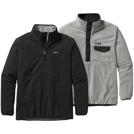 Patagonia Reversible Snap-T Glissade Pullover - Men's-Black/Drifter Grey-X-Large