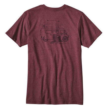 Surf Van Cotton/Poly T-Shirt - Mens-Oxblood Red-Small