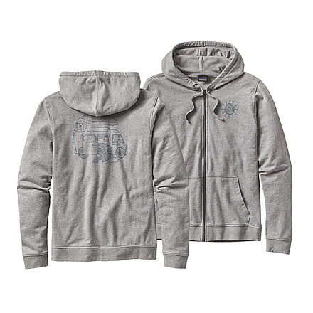 Surf Van LW Full-Zip Hooded Sweatshirt - Mens-Feather Grey-X-Small