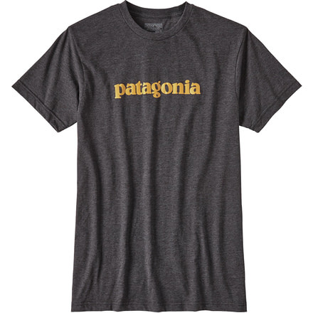 Patagonia Text Logo Cotton/Poly T-Shirt - Men's-Black-X-Large