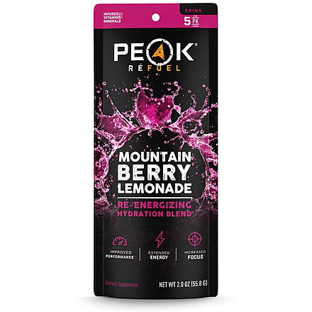 Peak Refuel Mountain Berry Lemonade Re-Energizing Drink Stick Pack, 5 Pack, 58926
