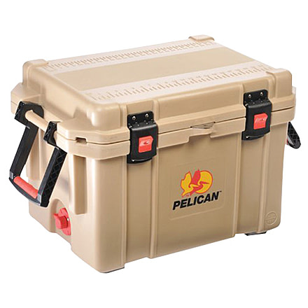Pelican 45QTTAN Cooler 45Qt Elite Sloped Drain Fish Scale Tan