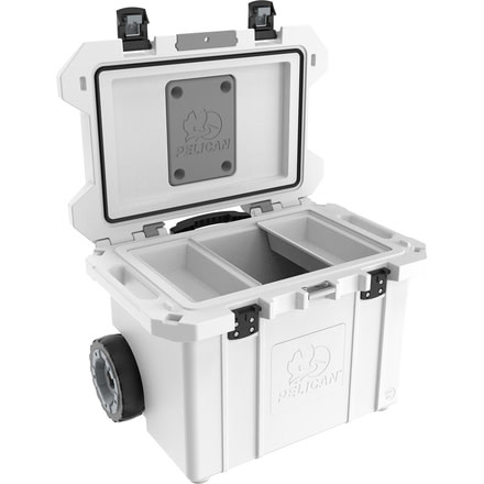 Pelican 55QW Wheeled Tailgate Cooler, White, 55 QT, 55QW-1-WHT