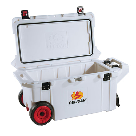 Pelican 80Qt Elite Cooler w/Wheels,29x13x13in,Marine White 32-80Q-MC-WHT