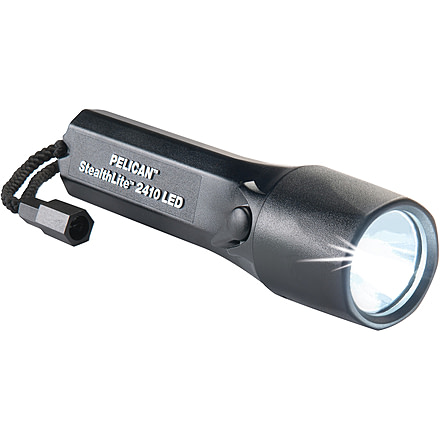 Pelican StealthLite 2410 LED Dive Flashligh, Plain Shroud, Black, 2410-019-117