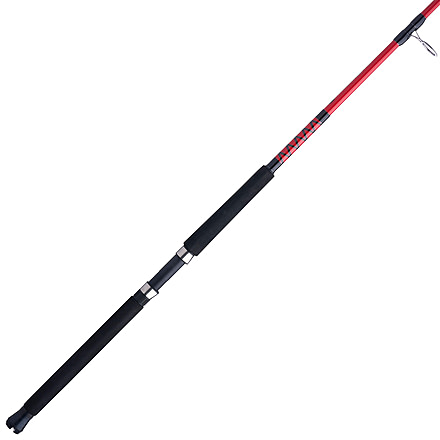 Penn Fishing Mariner III Boat Spinning Rod, Saltwater, Handle Type D, 6ft. 6in. Rod Length, Medium Heavy Power, Moderate Fast Action, 1 Piece, 30-50lb, Black/Red, MARBWIII3050S66