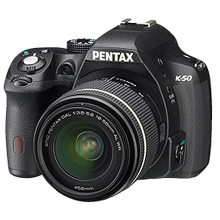 Pentax K-50  DSLR Camera Kit with L18-55 WR Lens, Black 10894