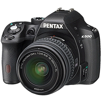 Pentax K-500 Digital SLR Camera with 18-55mm f-3.5-5.6 and 50-200mm f-4-5.6 Lenses, Black 15517