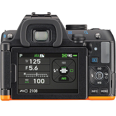 Pentax K-S2 Camera 18-135WR Lenskit, Black/Orange 13196