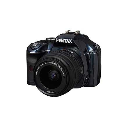 Pentax K-x Digital SLR Camera with DA L 18-55 &amp; 50-200mm Lenses, Navy 17537