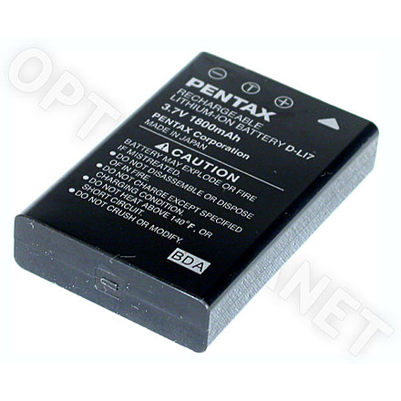 Pentax Rechargeable Lithium-ion Battery D-L17 39117 for Optio 550 / 555 / 450 / MX Digital Cameras 39117