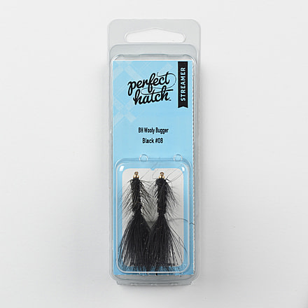 Perfect Hatch Streamer-Beadhead Wooly Bugger - 2 Pk:8:Black, PHFLY631708P