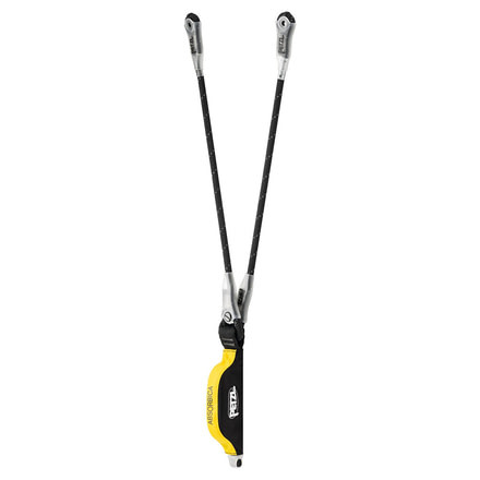 Petzl Absorbica-Y Lanyard w/Energy Absorber, Black/Yellow, 80cm, L012AA00