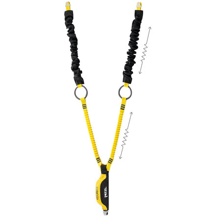 Petzl Absorbica-Y Tie-Back, Black/Yellow, L015AA00