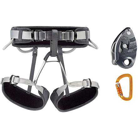 Petzl Corax Harness Kit with GRIGRI Belay System and SmD Carabiner, Gray, 2, K032AA01