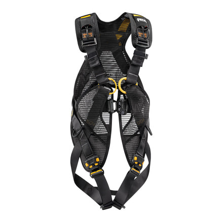 Petzl Full Body Harness, w/ANSI &amp; CSA certifications, Yellow/Black, 26-30in waist C73JFA 0U
