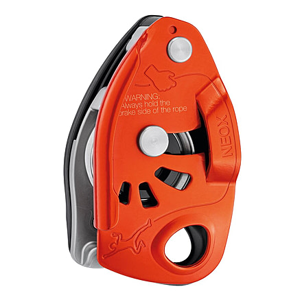 Petzl NEOX Belay Device With Cam-Assisted Blocking, Orange, D016AA01