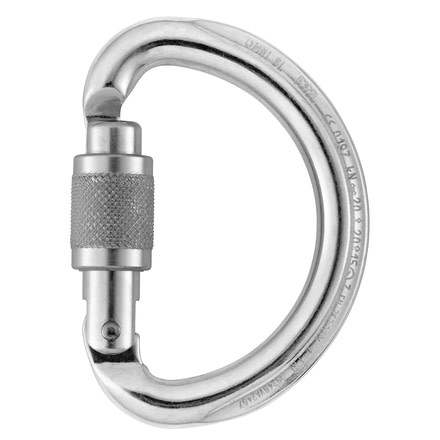 Petzl Omni Carabiner, Gray, Screw-Lock, M37 SL