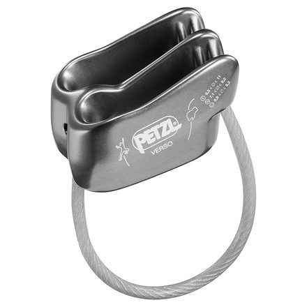 Petzl Verso Climbing Belay Device, Gray, D019AA00