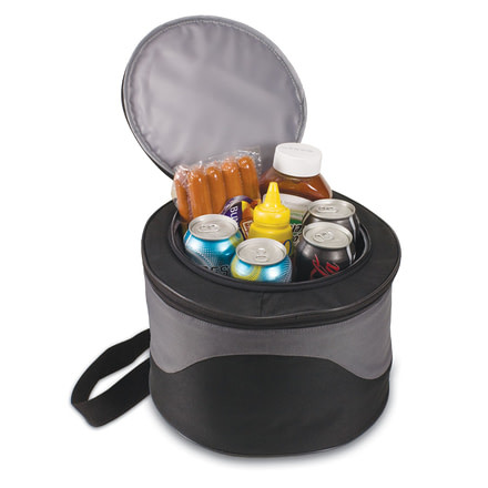 Picnic Time Caliente Portable Grill with Cooler Tote-Black/Grey