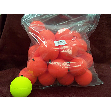 Plastilite Round Foam Float,3in,Pegged,Red,25 per Bag, 25RB300R