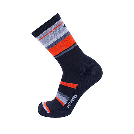 Point 6 Active Band Light Crew Women's Sock, Black/Coral, Medium 2722-281-06