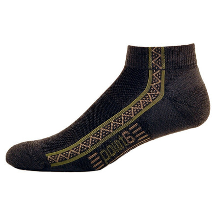 Point 6 Running Extra Light Mini Crew Sock - Men's-Grey/Green-Medium
