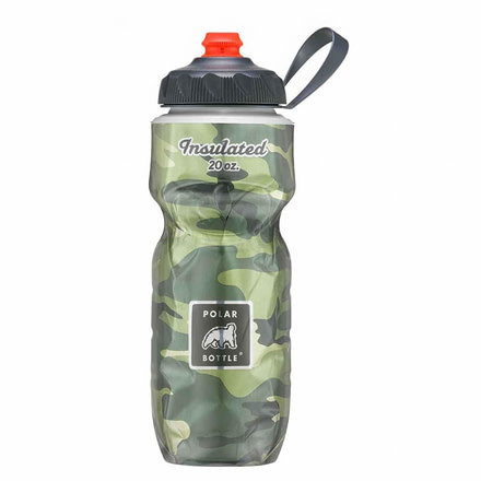 Polar Bottle Insulated Water Bottle, 20oz, ZipStream Camo, POL-IB20GRCAM-ZIP