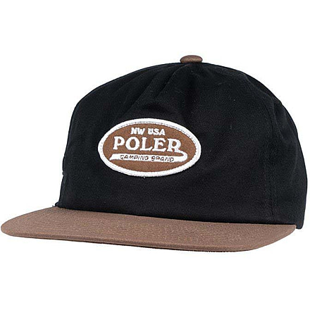 Poler Brand Brand Patch Hat, Black, One Size, 214ACU7004-Black-O/S