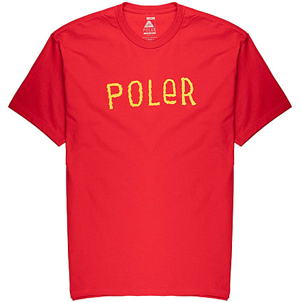 Poler Fuzzy Font T-Shirt, 2XL, Red, 213APM2015-Red-XXL