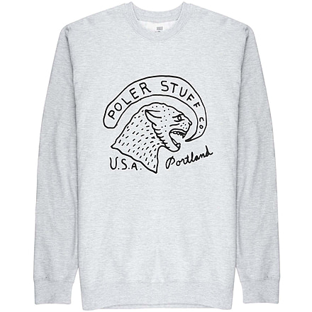 Poler Tiger Crew, Small, Gray Heather, 214APM2501-Gray Heather-S