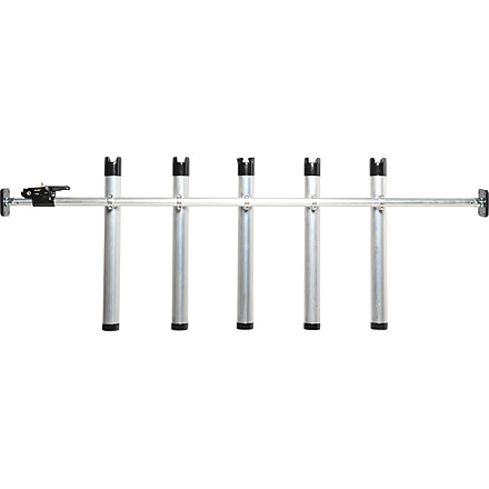 Portarod Inshore 5 Rod Holder, 1in dia. beam, expands 53in to 84in, fits almost any truck bed, Aluminum Body, 5PortarodIN