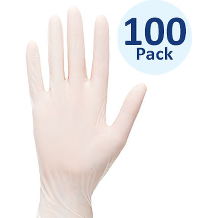 Portwest Latex Gloves Powdered, Pack 100, White, Large, A910WHRL
