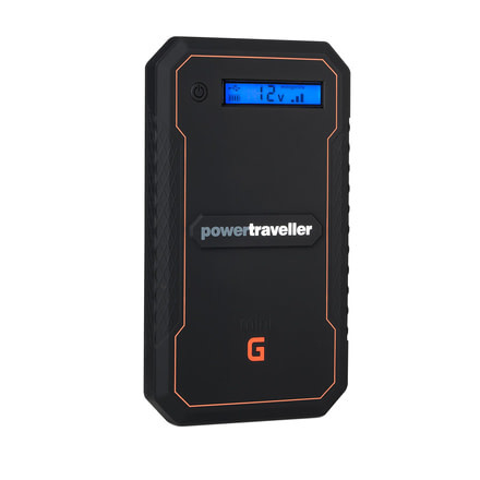 PowerTraveller Mini-G Charger, Black/Orange Striping, 7.5 x 4.3 x .70 in PTL-MNG001