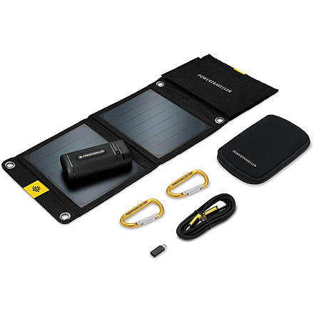PowerTraveller Sport 25 Solar Kit - Power Pack And Solar Kit, Black, PTL-SPK025